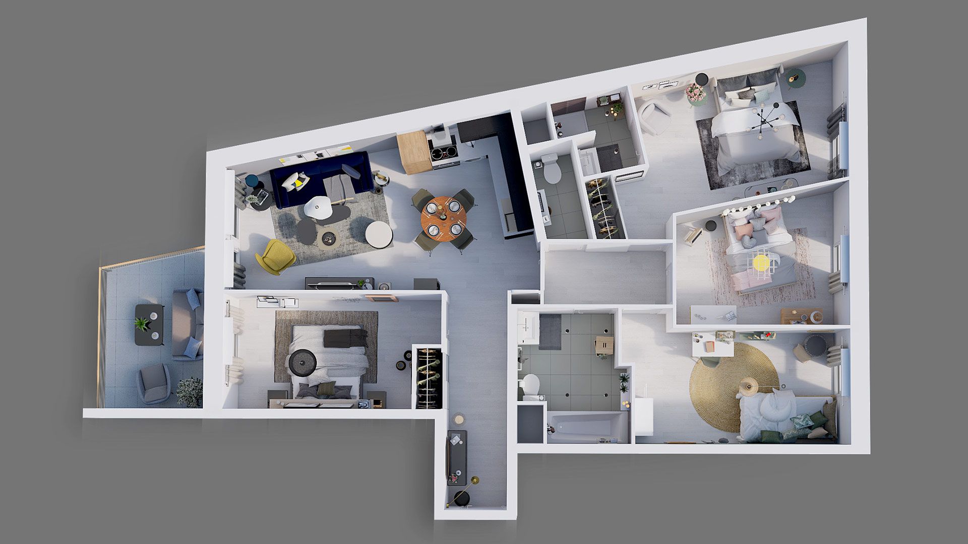 DEMATHIEU BARD IMMOBILIER - L'Écrin des Jardiniers - Appartements neufs & maisons individuelles neuves à Nancy - Axométrie logement type T5