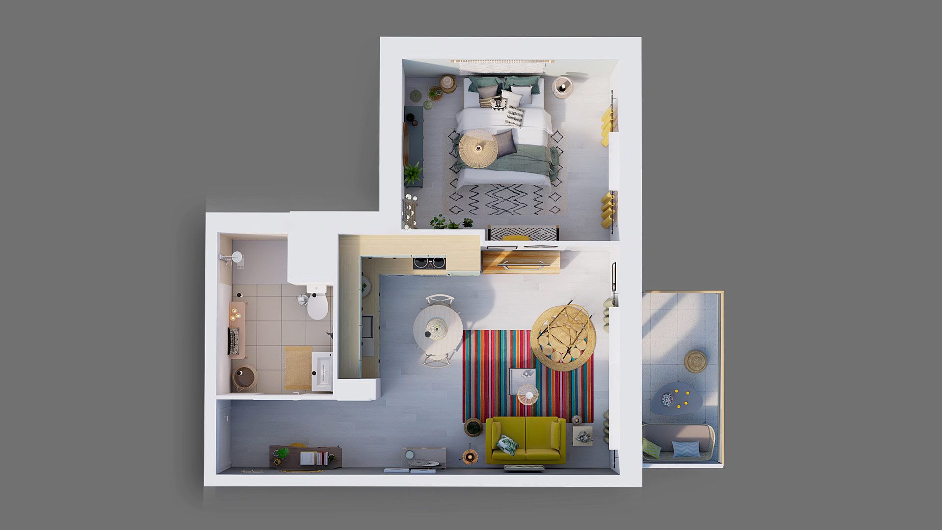 DEMATHIEU BARD IMMOBILIER - L'Écrin des Jardiniers - Appartements neufs & maisons individuelles neuves à Nancy - Axométrie logement type T2